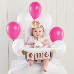 Gold Glitter 1st Birthday Decor Kit