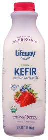 LIFEWAY: Organic Whole Milk Wildberries Kefir, 32 Oz