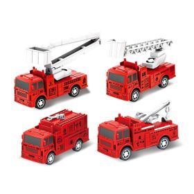 Mini Pull-Back Car, Ladder, Fire Fighting, Four-Piece Set