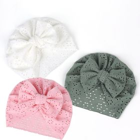 3 PCs White/Green/Pink Baby Breathable Turban with Bow