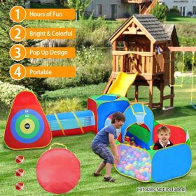 5Pcs Ball Pit, Pop Up Playhouse w/Crawl Tunnel & Tents