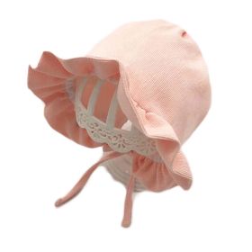 Pink Baby Drawstring Sun Hat, 7-18 Months