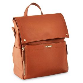 MoDRN Charli Cognac Diaper Bag, Customizable Backpack, incl. Changing Pad