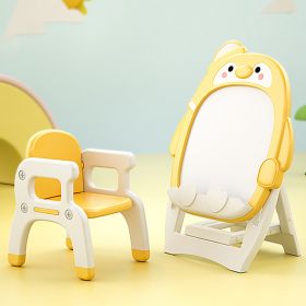 Children's Yellow Penguin Drawing Board, Magnetic & Whiteboard Learning Table and Chair