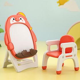 Children's Red Penguin Drawing Board, Magnetic, Learning Table and Chair