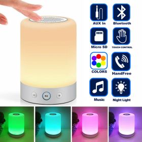 Wireless Night Light Bluetooth Speaker Color-Changing Touch-Control