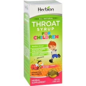 Herbion Naturals Throat Syrup - All Natural; Cherry; For Children - 5 oz