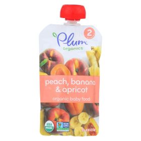 Plum Organics; Case Of 6; Apricot And Banana - Stage 2 - 6 mos. & up - 3.5 oz