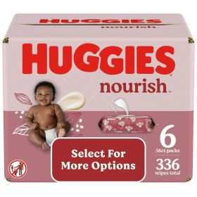 Huggies Nourish Scented Baby Wipes, 6 Pack, 336 Total Ct.