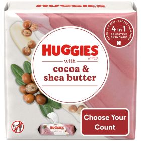 Huggies Wipes with Cocoa & Shea Butter, Scented, 3 Pack, 168 Total Ct.