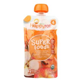 HAPPY TOT; Case of 16; Organic Superfoods Sweet Potato Apple Carrot & Cinnamon; 4.22 oz