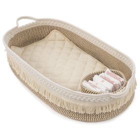 Changing Table Moses Basket, Handmade, Cotton Rope with Mattress Pad