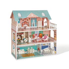 Modern Wooden Dollhouse, 3yrs+