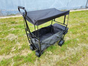 Folding Wagon; Shopping, Beach Cart (Black)
