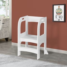 Child Standing Tower for Kitchen Counter; White