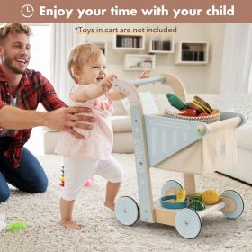 ROBOTIME Wooden Shopping Cart; Push Walker