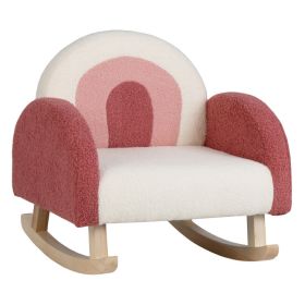 Toddler Rocking Chair; Velvet Upholstered with Solid Wood Legs