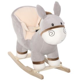 Kids Rocking Chair, Plush Donkey with Sound, Safety Belt