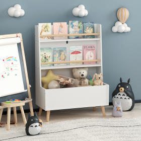 Toy Box and Bookrack, White