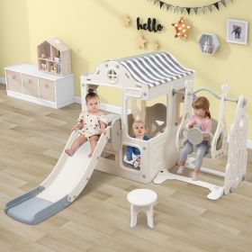 6 in 1 Toddler Playground Set, Freestanding Slide