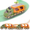 Toy Truck Dinosaur Transport Including T-Rex, Pterodactyl, Brachiosaurus