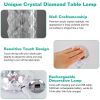 Crystal Diamond Rose Table Lamp, Dimmable, Remote Touch-Control Night Light