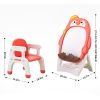 Children's Red Penguin Drawing Board, Magnetic, Learning Table and Chair