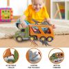 Toy Truck Dinosaur Transport Including T-Rex, Pterodactyl, Brachiosaurus