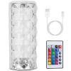 Crystal Diamond Rose Table Lamp, Dimmable, Remote Touch-Control Night Light