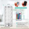 Crystal Diamond Rose Table Lamp, Dimmable, Remote Touch-Control Night Light