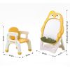 Children's Yellow Penguin Drawing Board, Magnetic & Whiteboard Learning Table and Chair