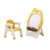 Children's Yellow Penguin Drawing Board, Magnetic & Whiteboard Learning Table and Chair