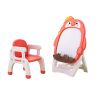 Children's Red Penguin Drawing Board, Magnetic, Learning Table and Chair