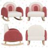 Toddler Rocking Chair; Velvet Upholstered with Solid Wood Legs