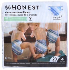 THE HONEST COMPANY: Clean Conscious Diapers Tie-Dye Size 4, 23 ea.