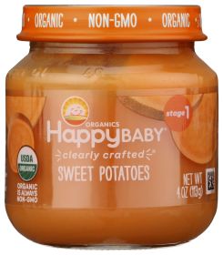 HAPPY BABY: Stage 1 Sweet Potatoes Baby Food in Jar, 4 oz