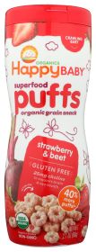 HAPPY BABY: Organic Baby Food Puffs Strawberry, 2.1 oz