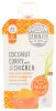 SERENITY KIDS: Coconut Curry With Chicken Baby Food Pouch, 3.5 oz