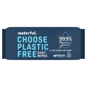 WATERFUL: Water Baby Wipes, 60 ea