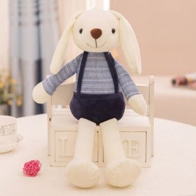 Plush Rabbit Doll Toy, Dangley Ears (Color: Blue Clothes, Items: 15.75 inch)