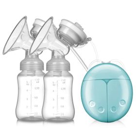 Best-selling Double Suction Massage, Hands-Free Electric Breast Pump (Color: Blue)