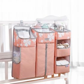 Sunveno Baby Organizer Crib Hanging Storage Caddy (Color: pink flower)