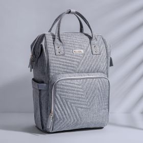 Sunveno Fashion Diaper Bag; USB Port; Travel Nursing Bag (Color: gray)