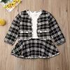 Baby Girl Chanel's Plaid Design Dress And Matching Coat