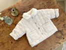 Baby Cream Quilted Coat or Gingham with Fleece Collar