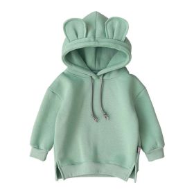 Korean Style Hoodie with Animal Ear Patch (Color: Green, Size/Age: 80 (9-12M))