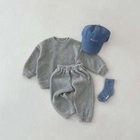 Soft, 2 Pc Set for Play or Pajamas (Color: Grey, Size/Age: 80 (9-12M))