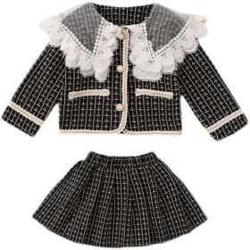 Chanel's Fashion Lapel, 2pc. Combo Pleated Skirt (Color: Black, Size/Age: 90 (12-24M))