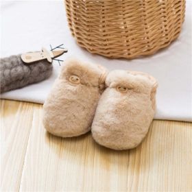 Newborn Baby Plush Shoes (Color: Brown, Size/Age: XS (0-6M))