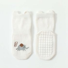 Baby Non-Slip Design; Cotton Socks (Color: White, Size/Age: XS (0-1Y))